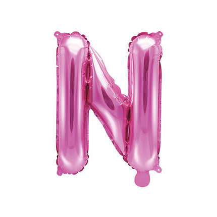 Feestbazaar Folieballon Letter 'N' Donker Roze - 35cm