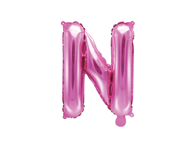 Feestbazaar Folieballon Letter 'N' Donker Roze - 35cm