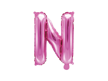Feestbazaar Folieballon Letter 'N' Donker Roze - 35cm