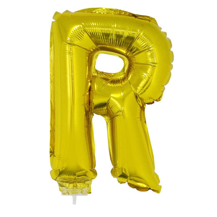 Feestbazaar Folieballon Letter 'R' Goud Met Stokje