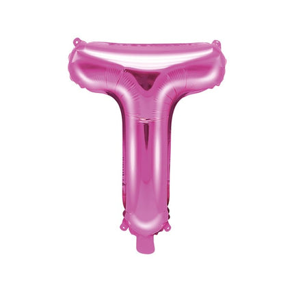 Feestbazaar Folieballon Letter 'T' Donker Roze - 35cm