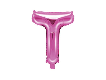 Feestbazaar Folieballon Letter 'T' Donker Roze - 35cm