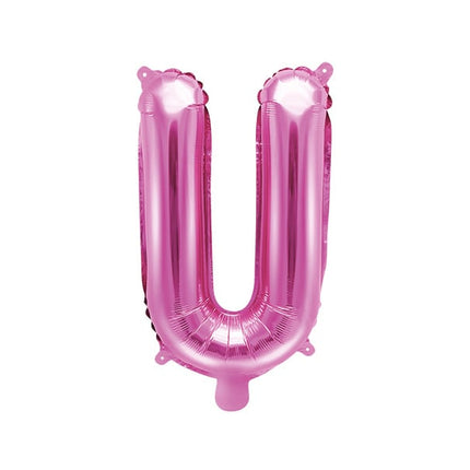 Feestbazaar Folieballon Letter 'U' Donker Roze - 35cm