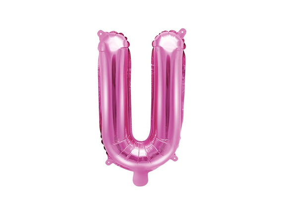 Feestbazaar Folieballon Letter 'U' Donker Roze - 35cm