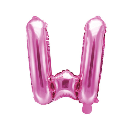 Feestbazaar Folieballon Letter 'W' Donker Roze - 35cm