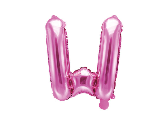 Feestbazaar Folieballon Letter 'W' Donker Roze - 35cm