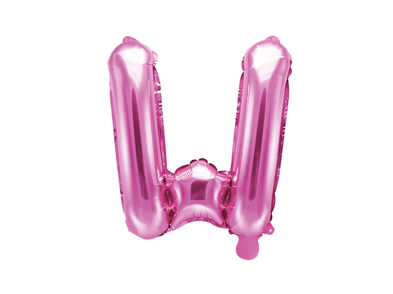 Feestbazaar Folieballon Letter 'W' Donker Roze - 35cm