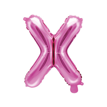 Feestbazaar Folieballon Letter 'X' Donker Roze - 35cm