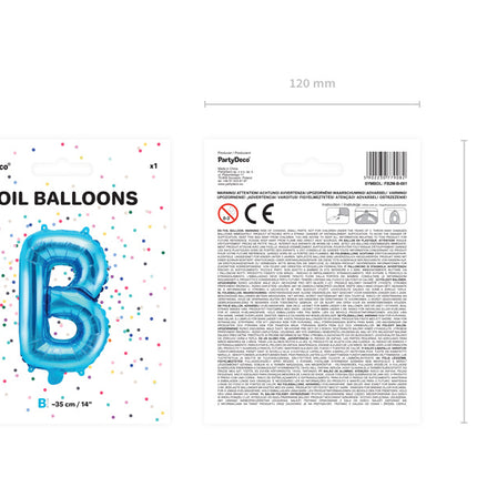 Feestbazaar Folieballon Licht Blauw Letter 'B' - 35cm