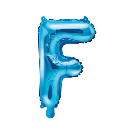 Feestbazaar Folieballon Licht Blauw Letter 'F' - 35cm