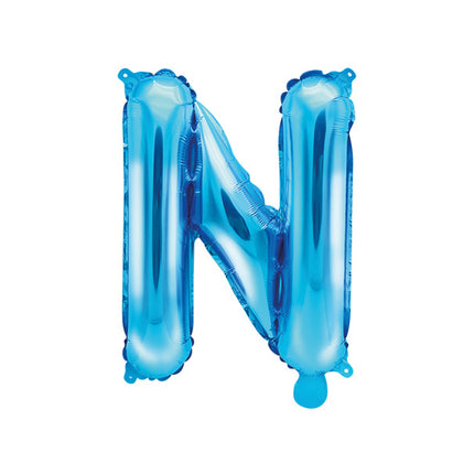 Feestbazaar Folieballon Licht Blauw Letter 'N' - 35cm