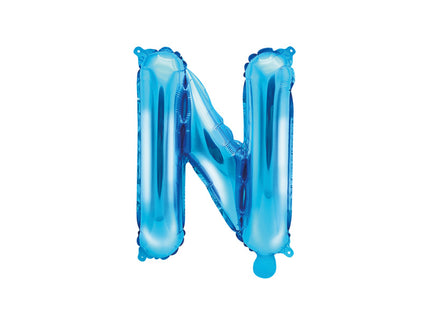 Feestbazaar Folieballon Licht Blauw Letter 'N' - 35cm