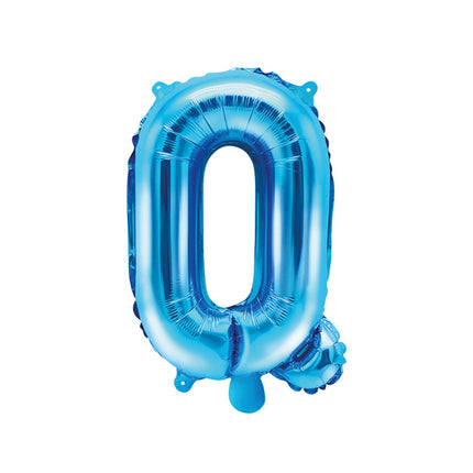 Feestbazaar Folieballon Licht Blauw Letter 'Q' - 35cm