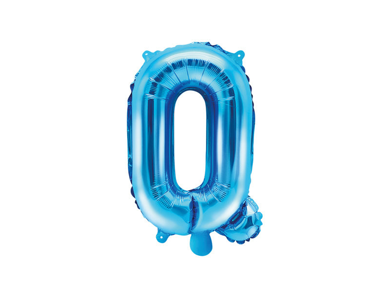 Feestbazaar Folieballon Licht Blauw Letter 'Q' - 35cm