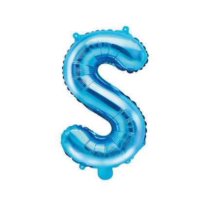 Feestbazaar Folieballon Licht Blauw Letter 'S' - 35cm