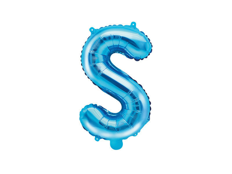 Feestbazaar Folieballon Licht Blauw Letter 'S' - 35cm