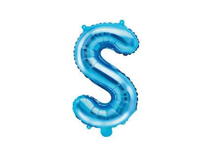 Feestbazaar Folieballon Licht Blauw Letter 'S' - 35cm