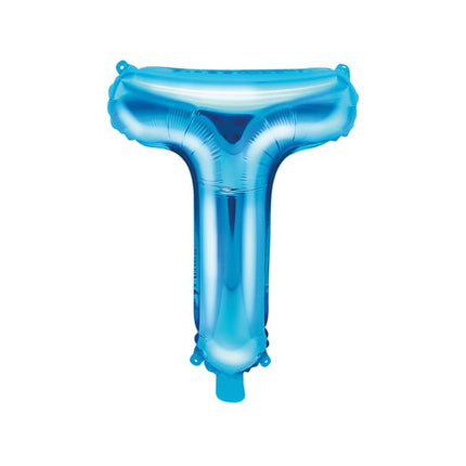 Feestbazaar Folieballon Licht Blauw Letter 'T' - 35cm