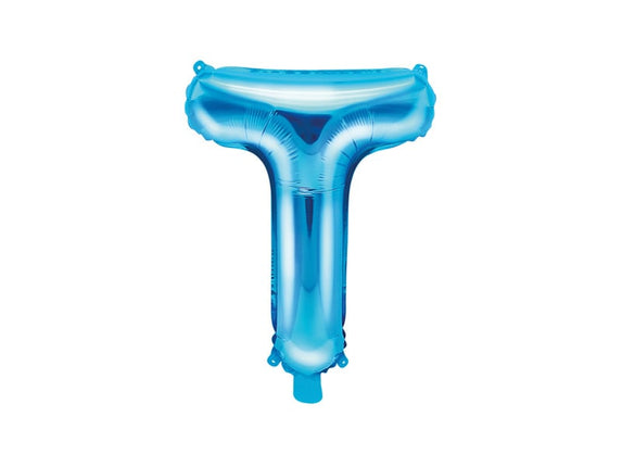 Feestbazaar Folieballon Licht Blauw Letter 'T' - 35cm