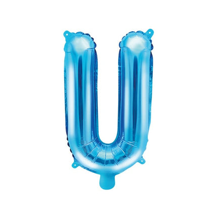 Feestbazaar Folieballon Licht Blauw Letter 'U' - 35cm