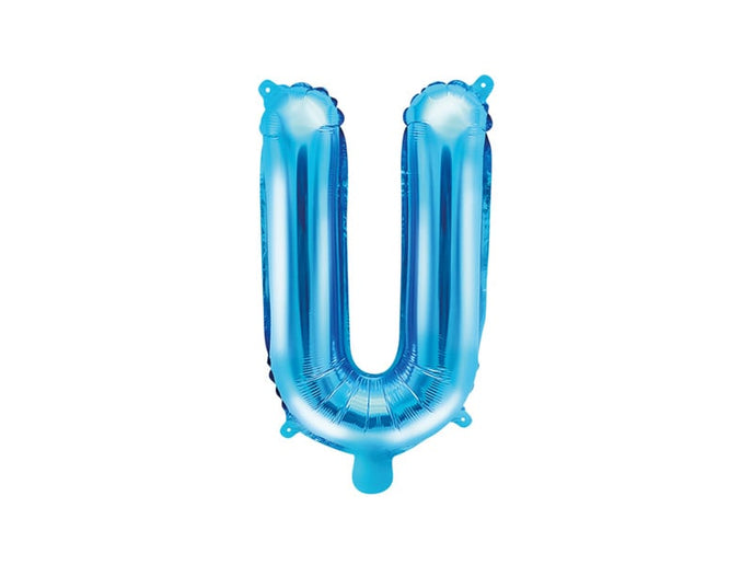 Feestbazaar Folieballon Licht Blauw Letter 'U' - 35cm