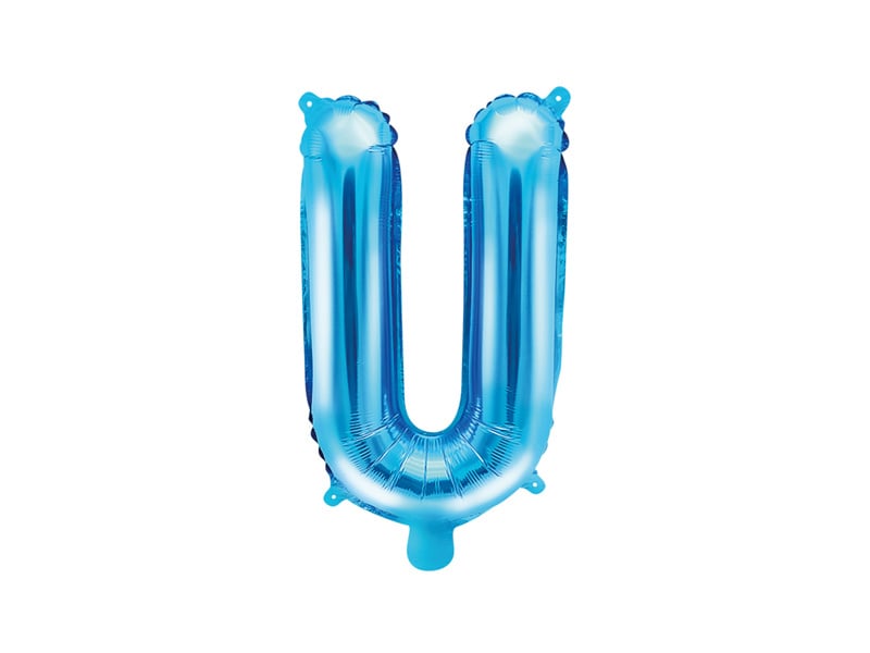 Feestbazaar Folieballon Licht Blauw Letter 'U' - 35cm