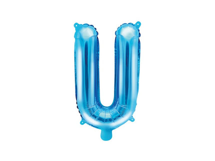 Feestbazaar Folieballon Licht Blauw Letter 'U' - 35cm