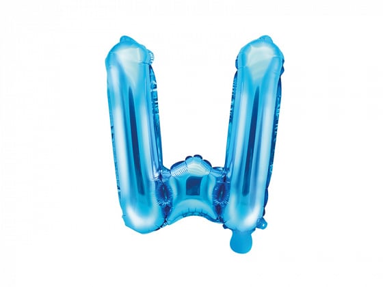 Feestbazaar Folieballon Licht Blauw Letter 'W' - 35cm