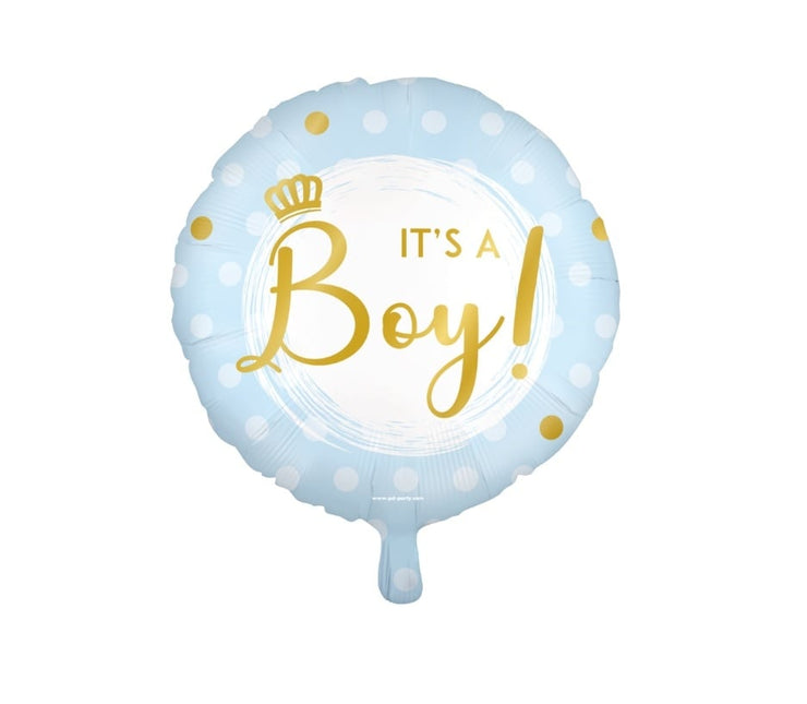 Feestbazaar Folieballon Lichtblauw  'it's a boy!' (45cm)