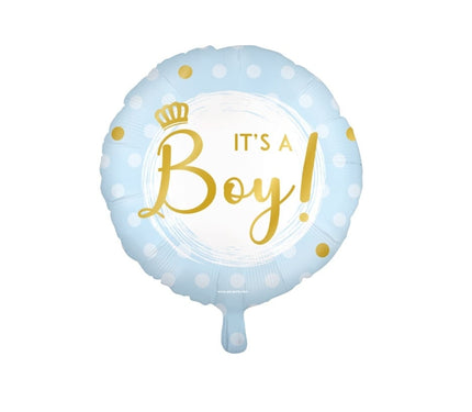 Feestbazaar Folieballon Lichtblauw  'it's a boy!' (45cm)