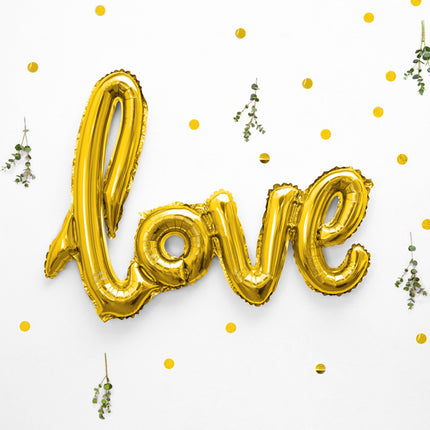 Feestbazaar Folieballon Love Goud - 73 x 59cm