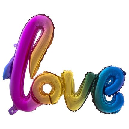 Feestbazaar Folieballon Love Regenboog - 100x68cm