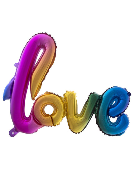 Feestbazaar Folieballon Love Regenboog - 100x68cm