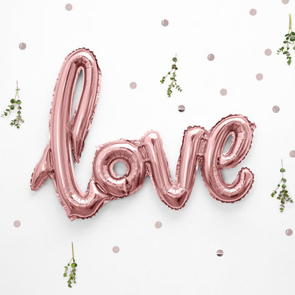 Feestbazaar Folieballon Love Rosé Goud - 73 x 59cm