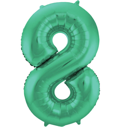 Feestbazaar Folieballon Mat Groen Cijfer '8' - 86cm