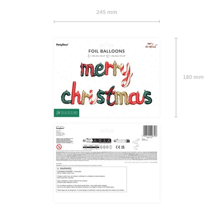 Feestbazaar Folieballon Merry Christmas (143x25cm)
