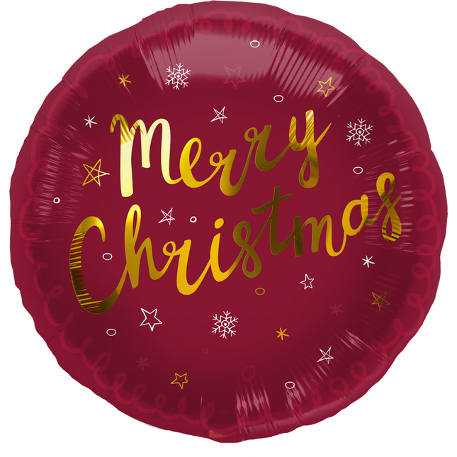Feestbazaar Folieballon 'Merry Christmas' Rood (45cm)