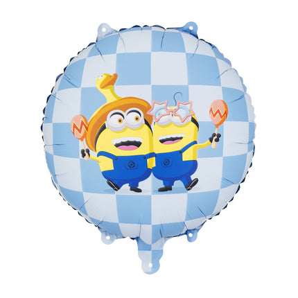 Feestbazaar Folieballon Minion Blauw/Wit Rond 45cm