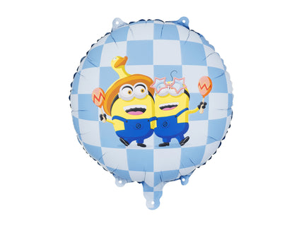 Feestbazaar Folieballon Minion Blauw/Wit Rond 45cm
