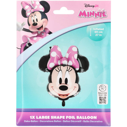 Feestbazaar Folieballon Minnie Mouse Gezicht 63x69cm