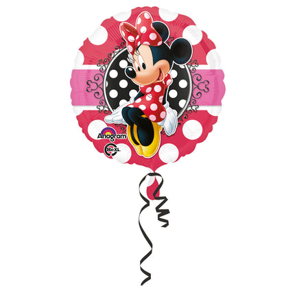 Feestbazaar Folieballon Minnie Mouse Stippen Rond - 43 cm