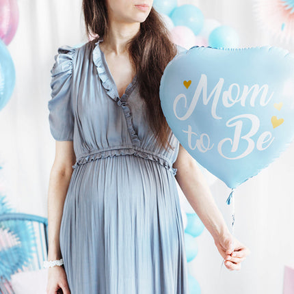 Feestbazaar Folieballon 'Mom To Be' Blauw (35cm)