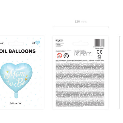 Feestbazaar Folieballon 'Mom To Be' Blauw (35cm)