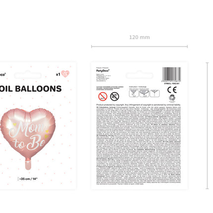 Feestbazaar Folieballon 'Mom To Be' Roze (35cm)