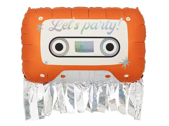 Feestbazaar Folieballon Muziekcasette Let's Party (91x58cm)