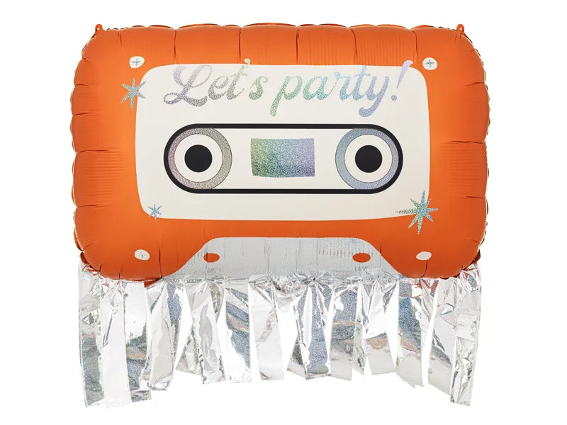 Feestbazaar Folieballon Muziekcasette Let's Party (91x58cm)