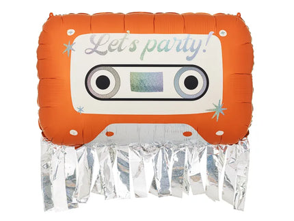 Feestbazaar Folieballon Muziekcasette Let's Party (91x58cm)