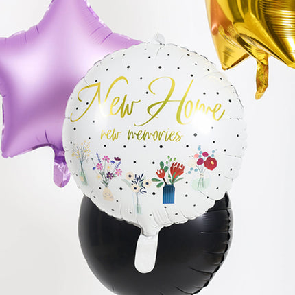 Feestbazaar Folieballon 'New Home' Bloemen (45cm)
