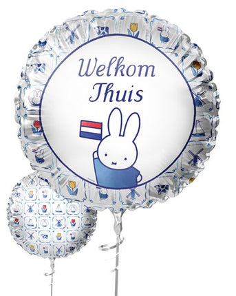 Feestbazaar Folieballon Nijntje Delfts Blauw Welkom Thuis 45cm