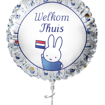 Feestbazaar Folieballon Nijntje Delfts Blauw Welkom Thuis 45cm